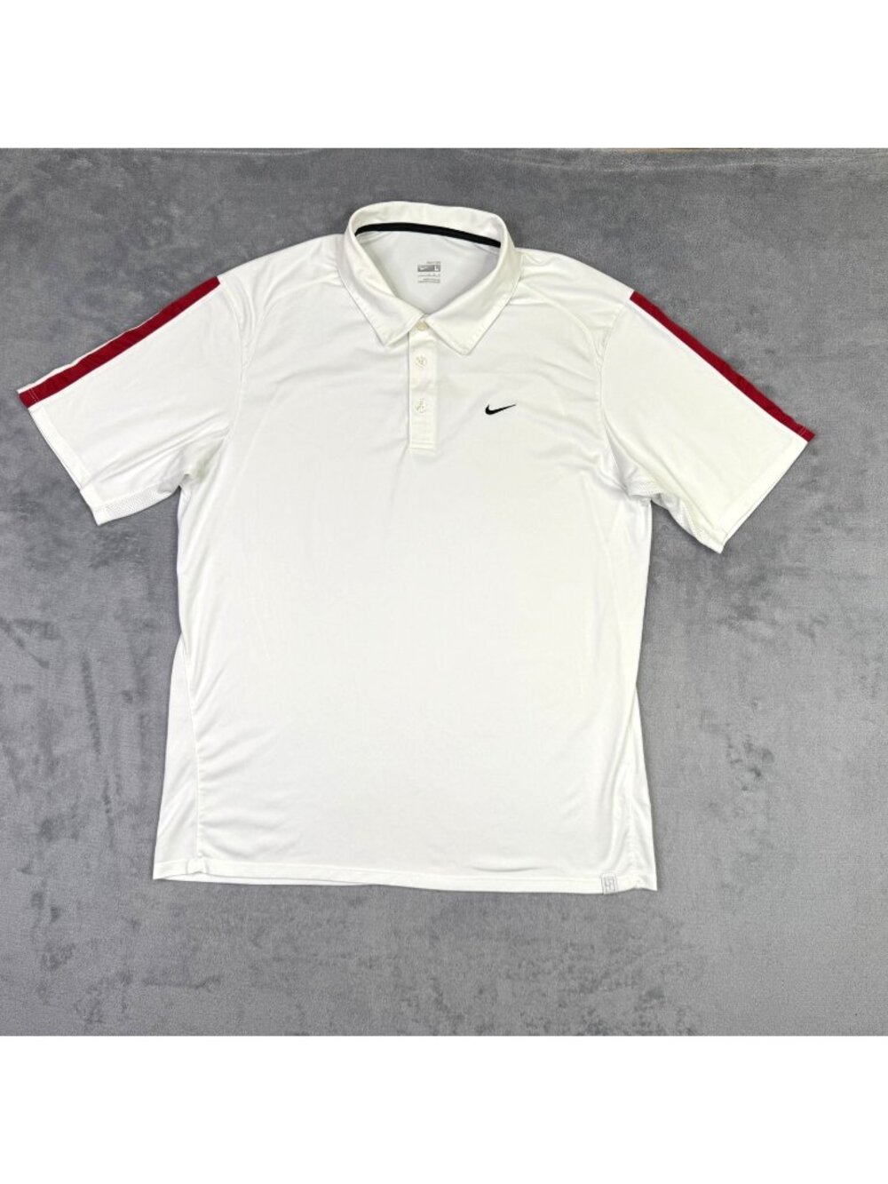 Nike Golf Shirt Mens Large L Dri Fit White Performance Polo Short Sleeve 268934